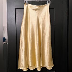 Zara Butter Yellow Satin Skirt